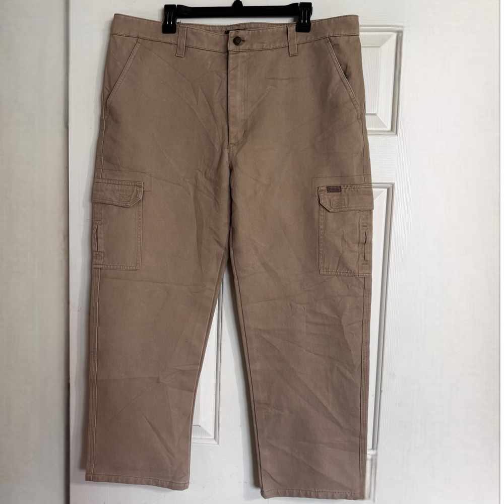 Stanley Cargo Pants Mens 36x32 Tan NWOT Flannel Lined Workwear Heavyweight